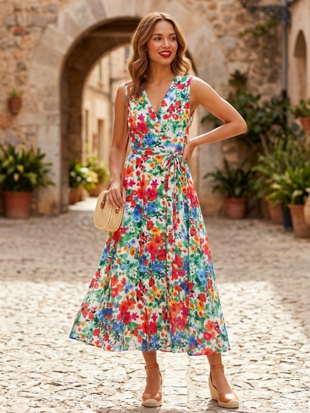 Calvin Klein Multicolor Floral Midi Dress - Picture 2 of 9